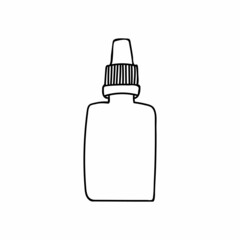 Doodle medical bottle for liquid medicine. Hand drawn medical bottle for liquid medicine. Doodle medical icon