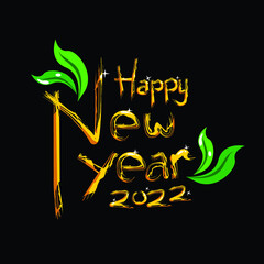 New Year Greeting Yellow Light Leaf