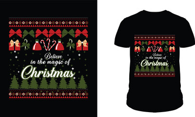 Custom and Trendy Christmas Sublimation T Shirt Design.