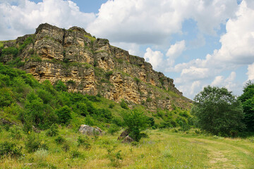 Marvellous view of great rocks in foothills of North Caucasus.