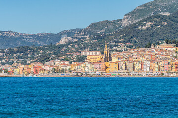 Panoramic view of Menton from Ventimiglia