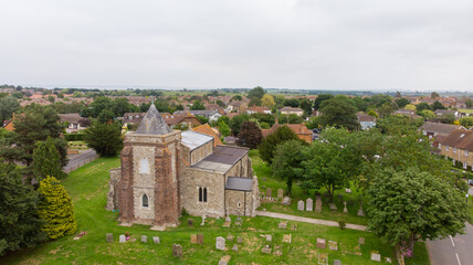 Fototapeta na wymiar aerial view of church