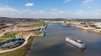Fototapeta premium Aerial view of medway