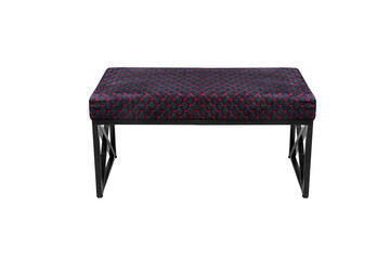 front view of dark with light red honeycomb ottoman furniture isolated on white background