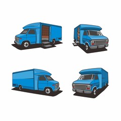  bundle set  truck camper car vector