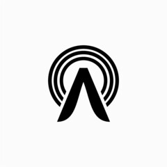 A initial wifi logo vector image
