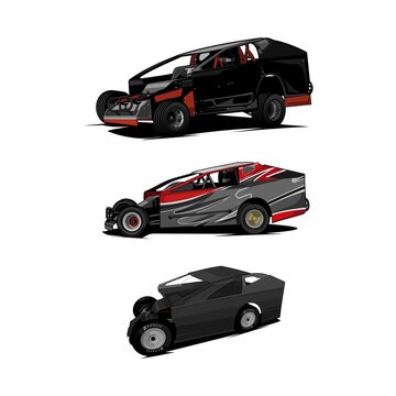  Bundle Set Dirt Racing Car Vector