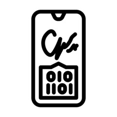 digital signature line icon vector. digital signature sign. isolated contour symbol black illustration