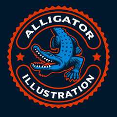 Alligator Mascot Badge, Sports Emblem