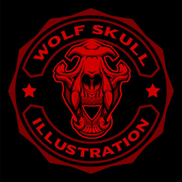 Wolf Skull Badge, this design can be used as a mascot for a sports team, or as a t-shirt print