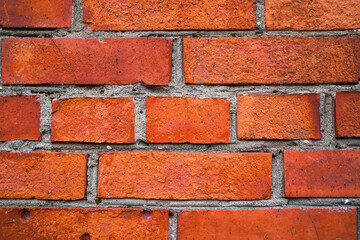 A part of Old Red brick wall for texture or background.