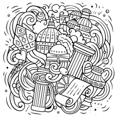 Italy cartoon vector doodle illustration