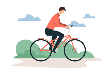 Man riding bicycle