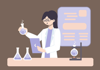 Woman scientist working on experiment