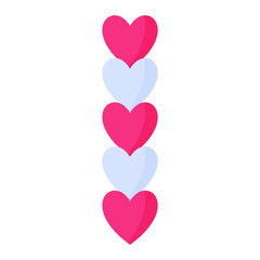 Multicolored hearts. Wedding and valentine day concept.