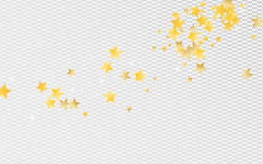 Fototapeta premium Yellow Glamour Stars Vector Transparent