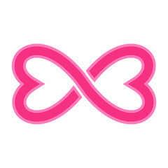 Heart shaped infinity sign. Wedding and valentine day concept.