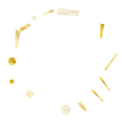 Gold confetti. Vivid blur effect. Festive foil. Great design for any purpose. Holiday, birthday. Gold glitter. Light glare..