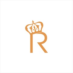 initials r logo vector template crown