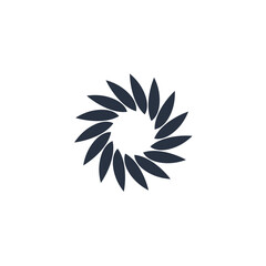 Creative leaf in circle logo design template. Floral symbol. Stock vector illustration isolated on white background
