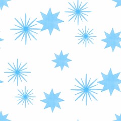 Watercolor pattern with snowflakes, New Year's winter pattern, Christmas