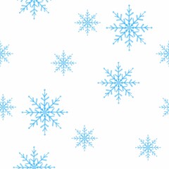 Watercolor pattern with snowflakes, New Year's winter pattern, Christmas