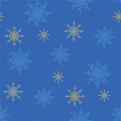 Watercolor pattern with snowflakes, New Year's winter pattern, Christmas
