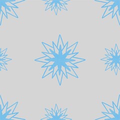 Watercolor pattern with snowflakes, New Year's winter pattern, Christmas