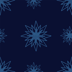 Watercolor pattern with snowflakes, New Year's winter pattern, Christmas