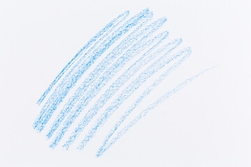 Wax crayon hand drawing blue background