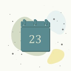 Vector calendar icon on multicolored background.