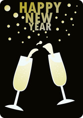 New Year calices toast illustration