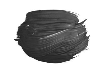 Black brush stroke isolated on white background. Oil paint abstract stroke. Watercolor brush stroke. Design mockup