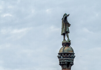 Fototapeta na wymiar Christopher columbus statue, Barcelona, Spain