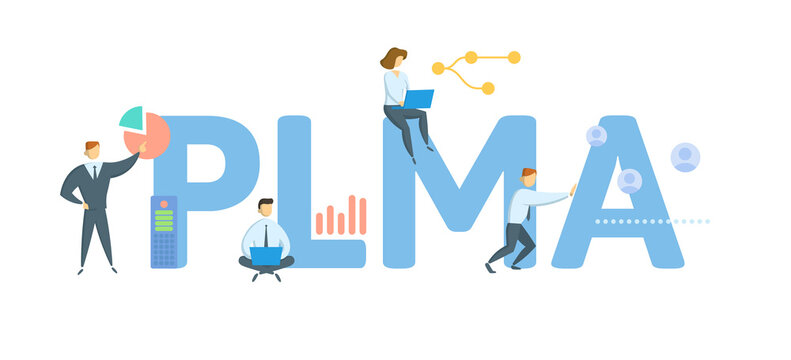 PLMA, Peak Load Management Association. Concept with keyword, people and icons. Flat vector illustration. Isolated on white.