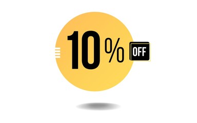 10% Percent limited special offer, Banner with ten percent discount on a yellow square balloon