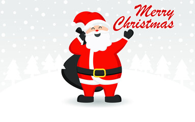 santa claus with a bag