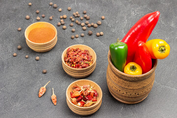 Fresh pepper in a mortar.
