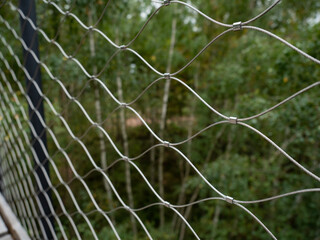 Modern chrome steel wire mesh fence with pressed joints
