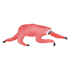 Cartoon style sloth image with texture © Milana