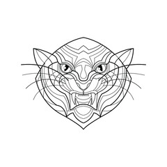 Tiger line art vector illustration