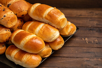 sweet milk loaves, milk loaf of bread on a rustic background