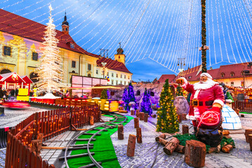 Fototapeta premium Sibiu, Romania - Famous Christmas Market in Europe