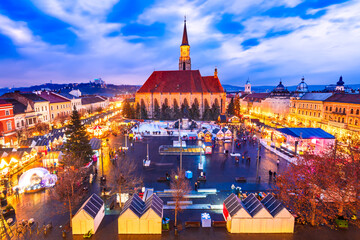Fototapeta na wymiar Cluj Napoca, Romania - Christmas Market in Transylvania