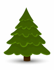 Vector illustration of Christmas tree on a white background