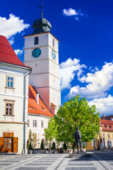 Sibiu, Council Tower on Large Square - Transylvania travel place