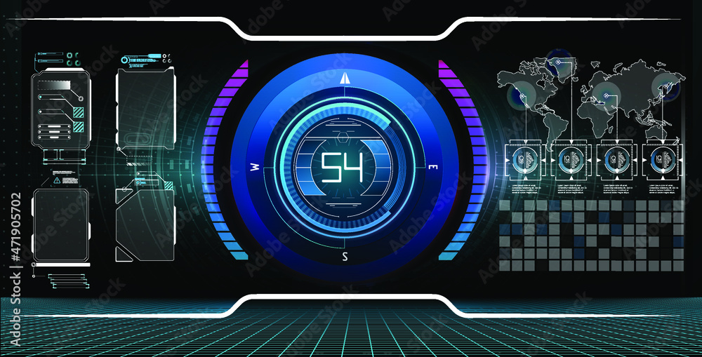 Poster Hud elements,graph.Vector illustration.Head-up display elements for the web. HUD UI GUI futuristic user interface screen elements set. HUD, UI, GUI futuristic user interface screen elements set. 