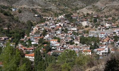Fototapeta na wymiar Mountain village of Palaichori at Troodos mountains in Cyprus.