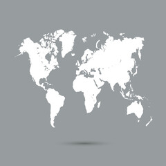 Fototapeta na wymiar World map. Color vector modern. Silhouette map