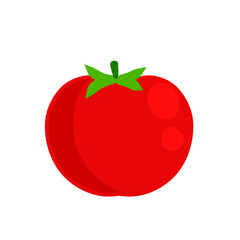 Tomato. Red vegetable. Harvest and vegetarian food. Flat cartoon illustration isolated on white
